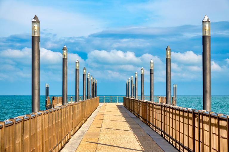 pier with lights in francavilla al mare