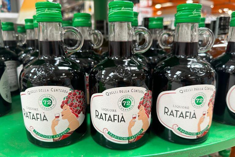ratafia liqueur bottles
