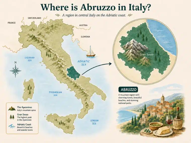 Plan your trip to Abruzzo with this handy map of Italy