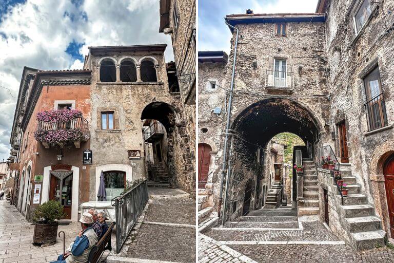 archways and stone houses in Scanno