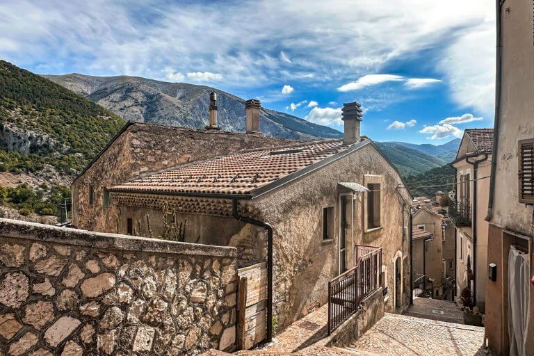 Views from Villalago over the mountains